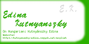 edina kutnyanszky business card